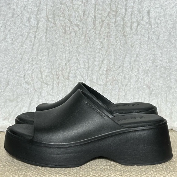 Skechers Foamies Rave Womens Black Slip On Platform Open-toe Slide Sandals SZ 7 - Picture 2 of 11